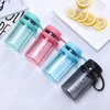 Sports Simple plastic water bottle student anti-fall belt scale bubble tea hand cup tea handle plastic mug