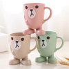 Creative Wheat Straw Water mug cartoon stereo base mouthwash household wash brushing cup wholesale