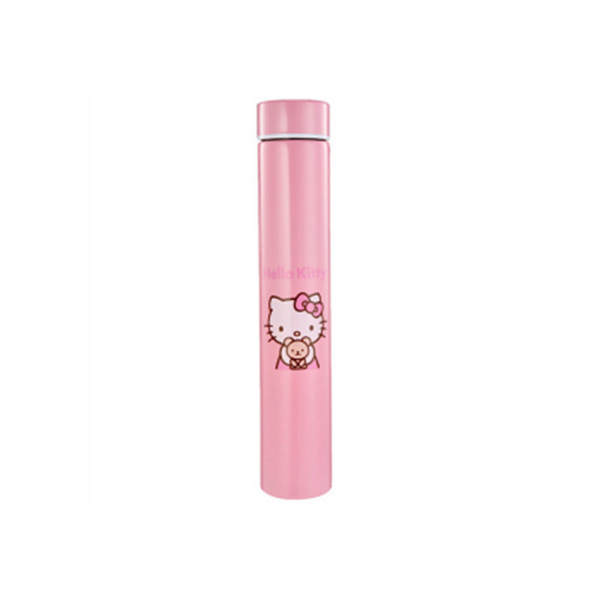 Anti-wolf stick stainless steel bottle Cady cat cartoon student lady pink slender bottle