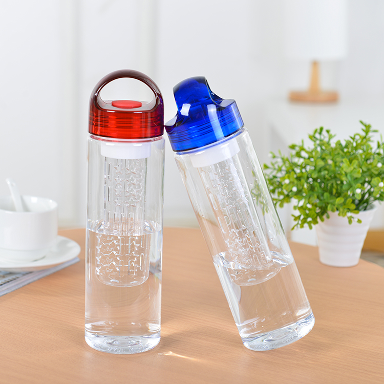 Round Handy Plastic Fruit Infuser Water Bottle Juice Bottle