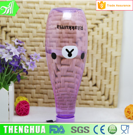 Inverted 600ml Round Drinking Water Bottle Plastic With Sealed Cap