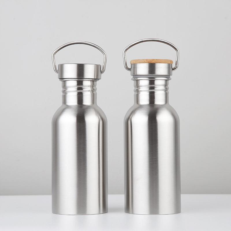 New Brief Stainless Steel Water Bottles Single Floor Outdoor Sports Bottles Creative For Outdoor Cycling Two Types Lids