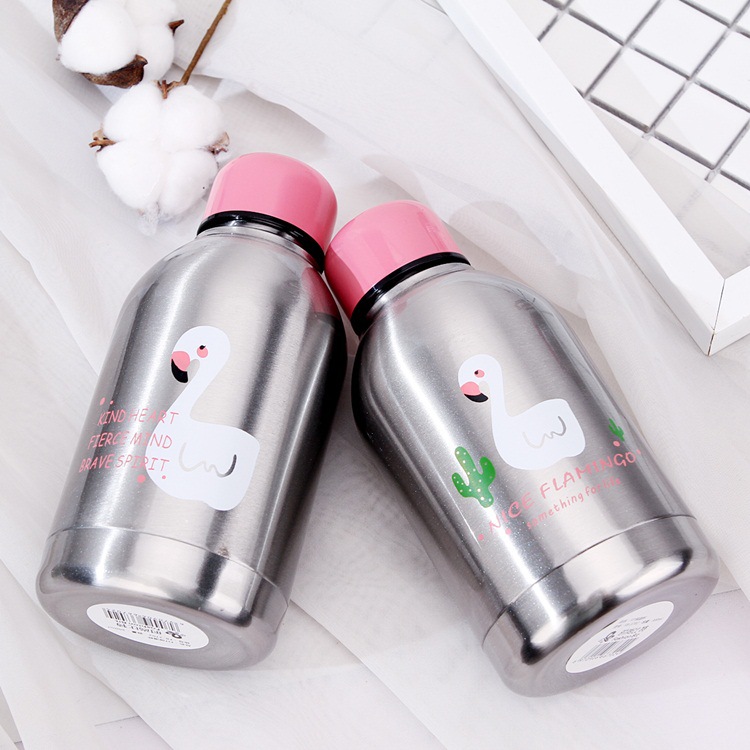 300ml insulated stainless steel water bottle flamingo couple bottle