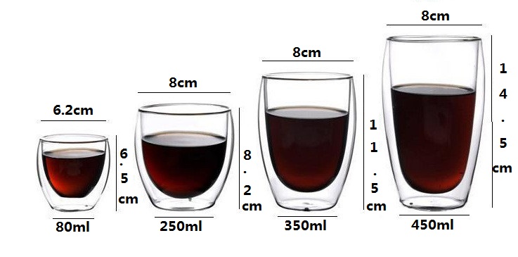 Manufacturers Produce Wholesale Heat-resistant Glass Egg Cup Creative Double-layer Glass Coffee Cup Beverage Cup Custom