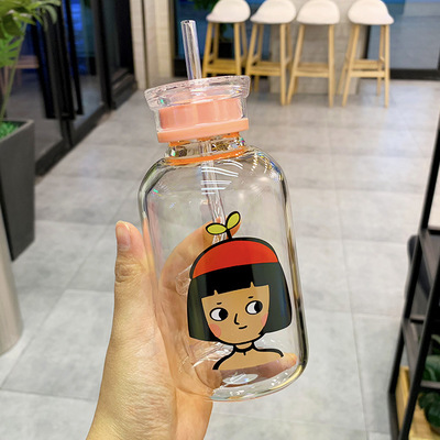 Male and female students double cover heat resistant male and female tea cup water bottle