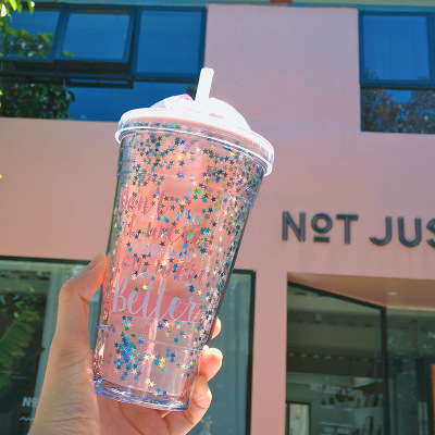 Custom Travel Cup Plastic Travel Cup With Straw