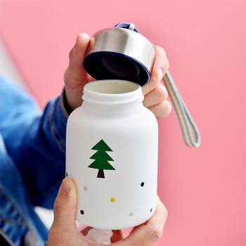 Custom logo ceramic water bottle white porcelain drinking water bottle