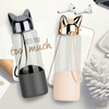 Creative Flash Fox Water Bottle with Rope Cute Cartoon Portable Outdoor Women Glass Drinking Bottles Insulation Cover