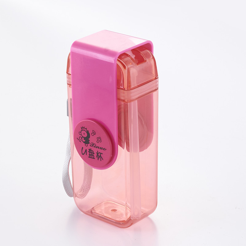 420ml Plastic Water Bottles Flat Water Bottle Clear Notebook Bottle