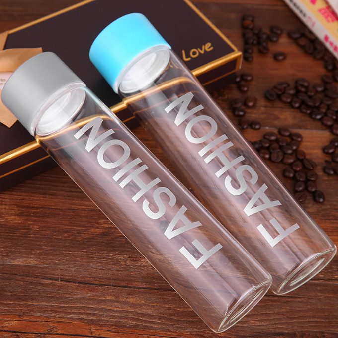 Wholesale custom 400ml private label slim fashion cheap water glass bottle sport 