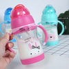 Cute Baby Bottle Kids Children Learn Feeding Drinking Water Straw Handle Bottle Feeding Cup 2 Use
