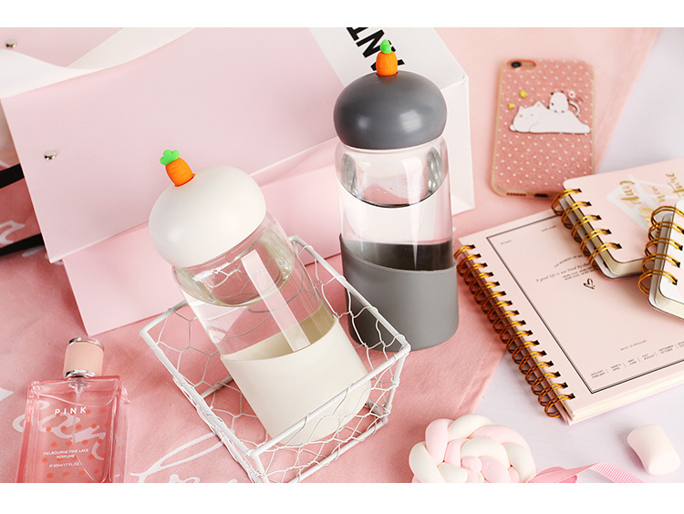  cute radish glass water cup