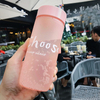 600ml Portable large-capacity plastic water bottle female male student Korean version trend simple scrub Creative teacup