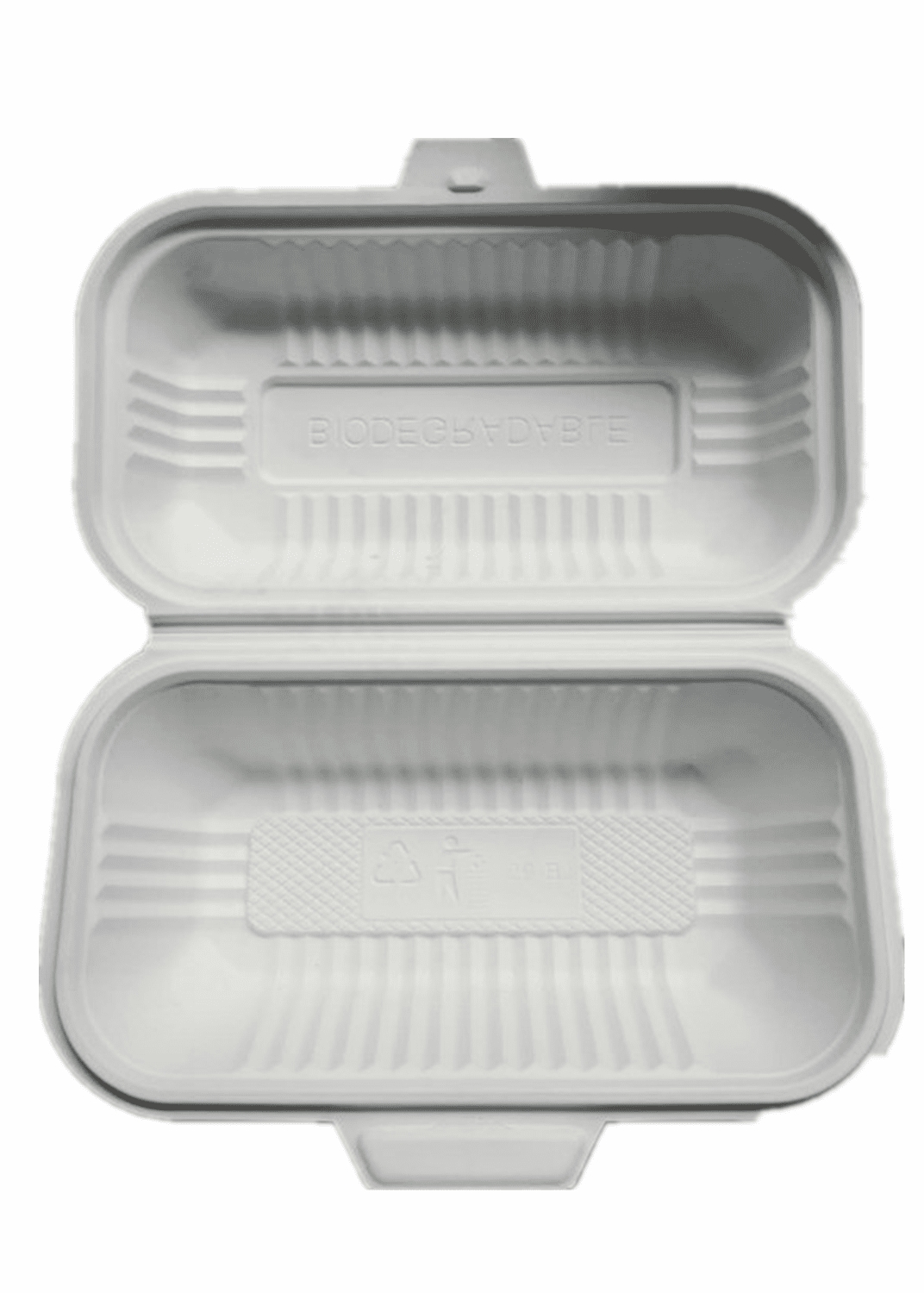 Eco-Friendly Airtight (8"x 6", 1-Comp.) Cornstarch Disposable Food Containers With Lids 