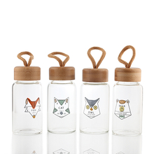 Gift Leakproof BPA Free Portable Reusable 550ML Borosilicate Glass Water Bottle