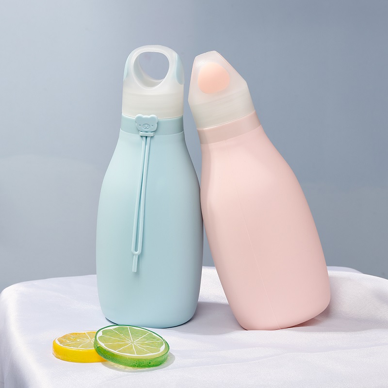 500ml Custom LOGO BPA Free Sports Travel Drinking Silicone Foldable Collapse Water Bottle