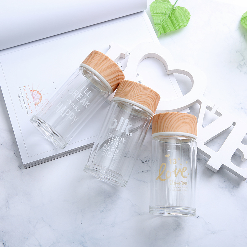 2019 New Products Insulation Double Wall Glass Bottle with Tea Strainer