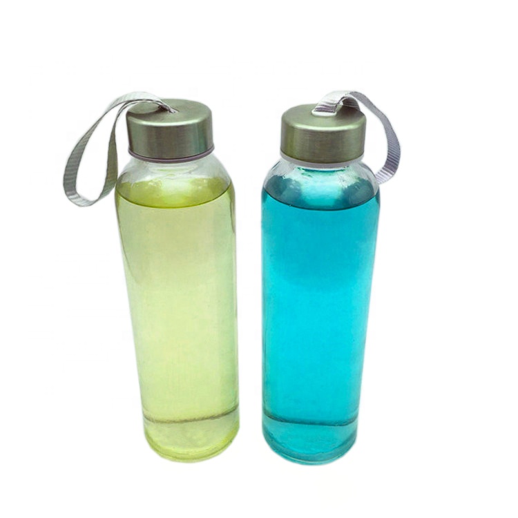 500ml Custom logo drink bottle sports glass water bottle with screw cap