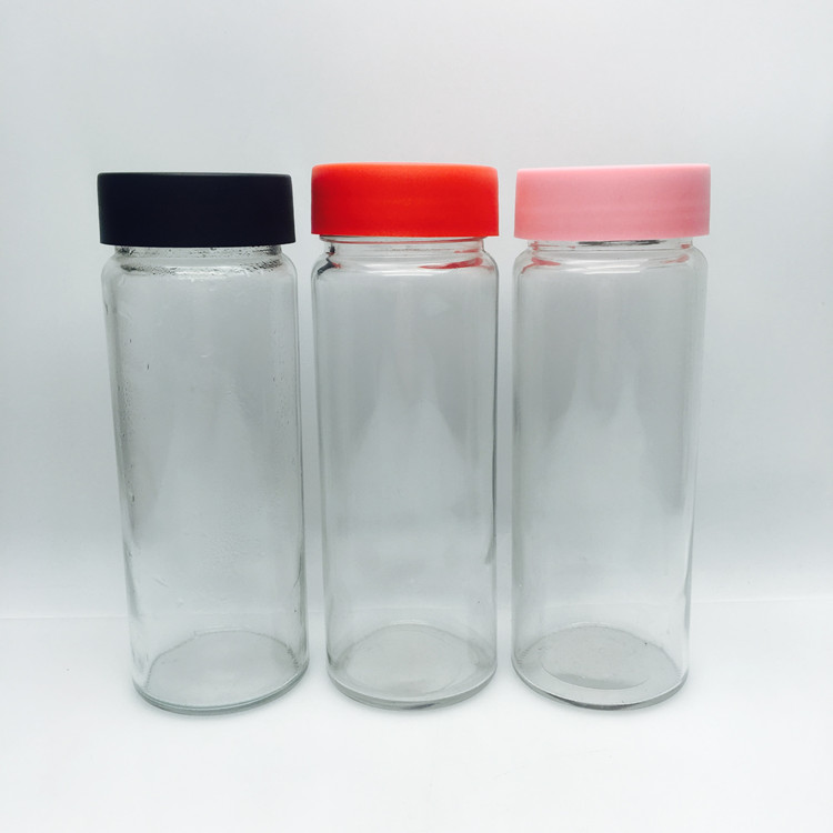 Custom 500ml my bottle water bottle glass juice drink bottle with plastic cap