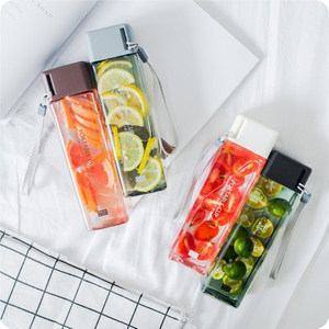 Korean Harajuku Water Cup Female Cute Student Korean Version Personality Creative Trend Plastic Cup Square Simple Handcup