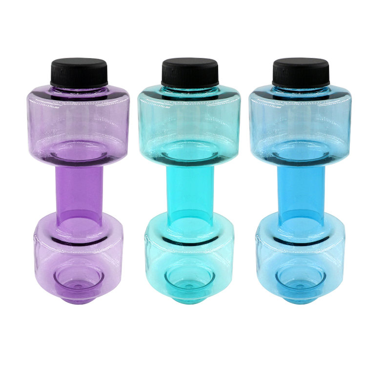 BPA Free Promotion Gift Advertising Water Bottle Plastic Sport Gym Dumbbell Shape Water Kettle