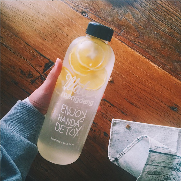 Gift Detox My Bottle Milk Tea Clean Sport Shaker Bottle With Bag