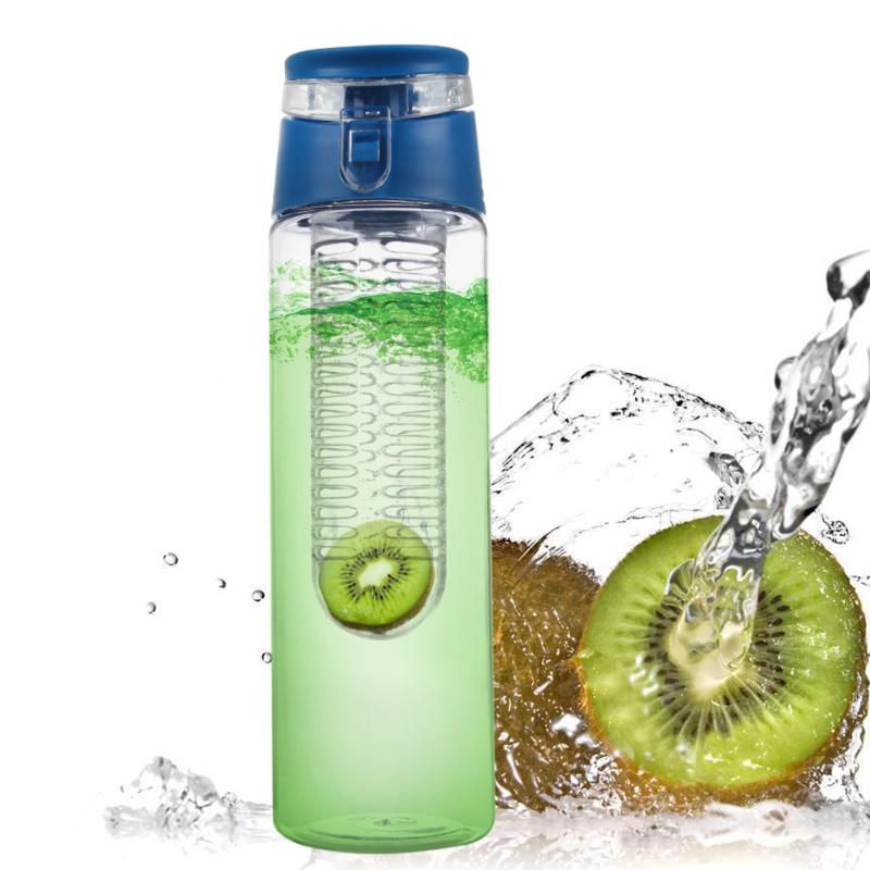 Fruit Water Bottle Sports Fitness Health Detox Bottles Silicone Juice Make Bottle Camping Travel Bottles