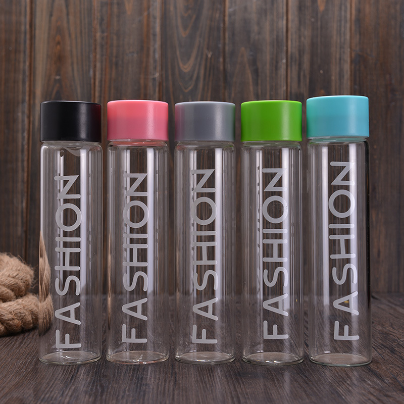 Wholesale custom 400ml private label slim fashion cheap water glass bottle sport 