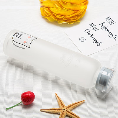 New arrivals frosted glass bottle unbreakable glass water bottle