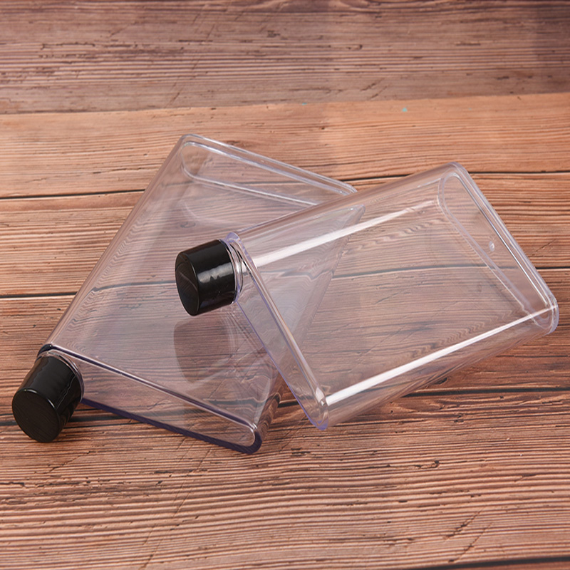 Handy Portable Flat Kettle Sport Drinking Water Bottle A5/A6 Notebook Paper Scrub Plastic Creative Cu Water Bottle