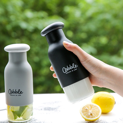 Custom Logo Printed Glass Water Bottle with Silicone Sleeve