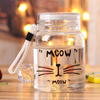 Cartoon cat Glass cartoon schoolgirl small fresh glass water bottle summer portable Cup