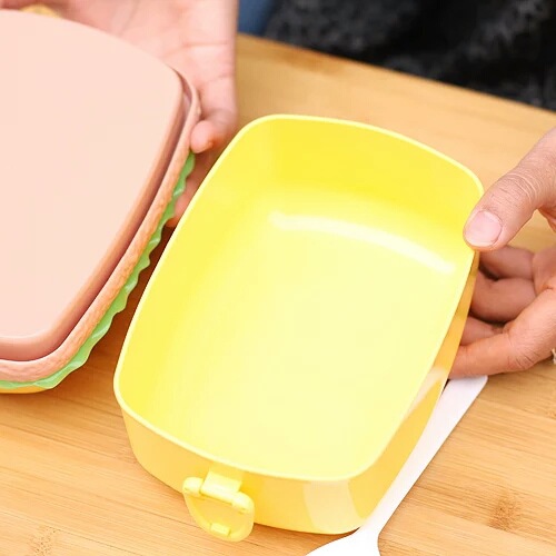 High Quality Cute Creative Burger Lunch Box Hamburger Lunch Box Children Primary School Tableware Lunch Box