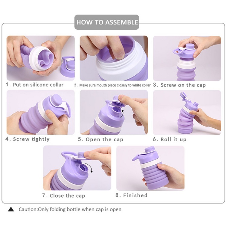 12oz To-Go Camping Collapsible Water Bottle Travel