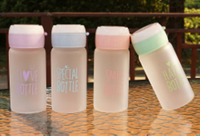 12oz Custom Logo Mini Kids high borosilicate Glass Water Bottles for School