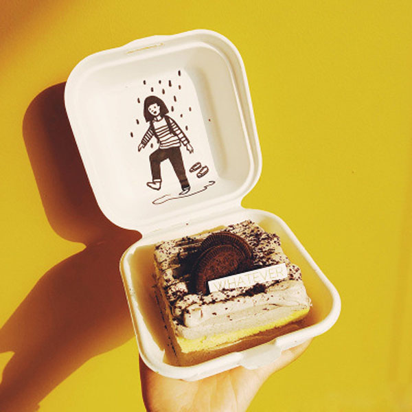 Safety Food Container 6-inch Burger cake disposable packaging pulp box