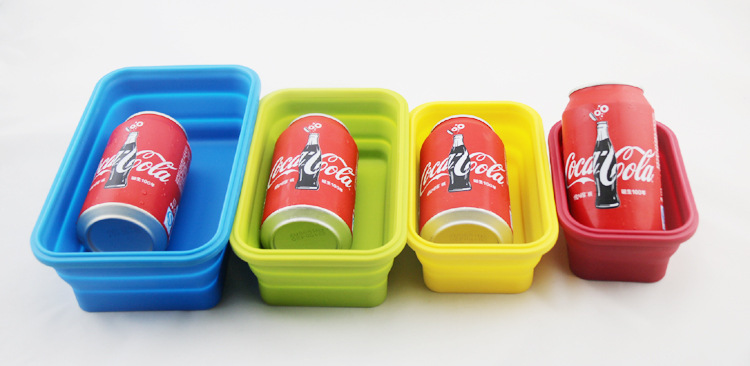 4 Pcs Silicone Lunch Box, Lunch Container, Foldable Silicone Lunch Box 