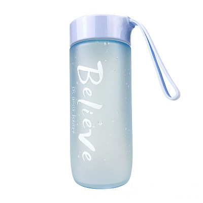 600ml Portable large-capacity plastic water bottle female male student Korean version trend simple scrub Creative teacup