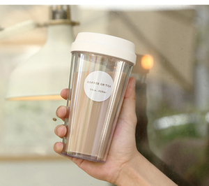 Creative handy plastic water bottle trend coffee cup