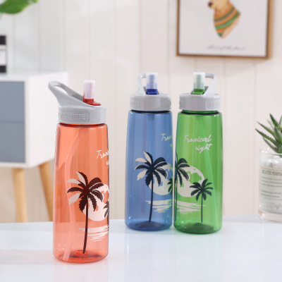Tritan Bpa Free 800ml Plastic Outdoor Sport Bottle with Straw
