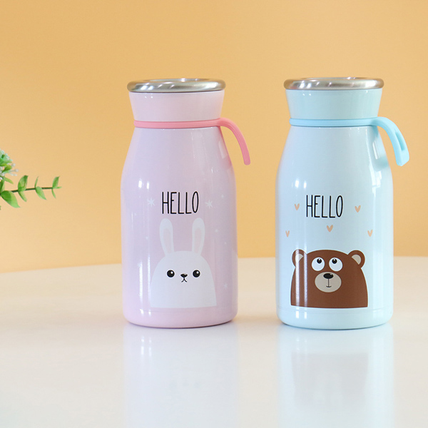2019 New Creative Cartoon Children's Water Bottle Milk Portable 304stainless Steel vacuum Insulation Bottle