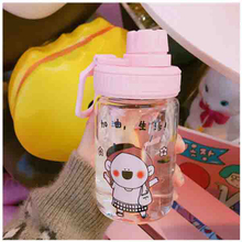 Cute portable student home outdoors transparent glass water bottle