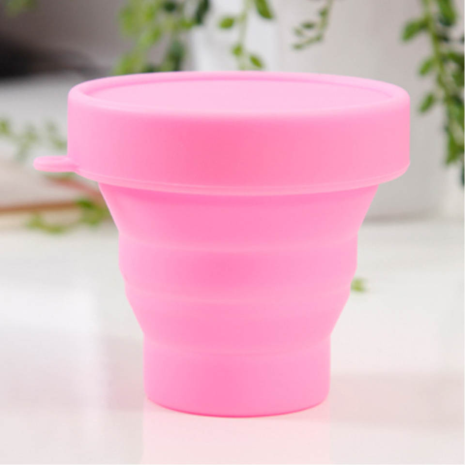 Protable Solid Color Water Silicone Cups Folding Gargle Cup For Outdoor Travel Drinkware Tools
