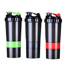 New Product Hot Sale Custom Logo Shaker Bottle Plastic Water Bottle Black Cool Bottle with Graduation of Scale