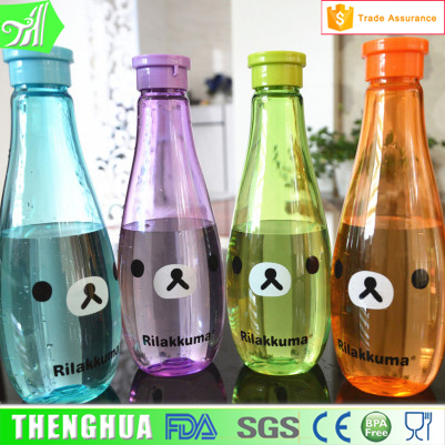 Inverted 600ml Round Drinking Water Bottle Plastic With Sealed Cap