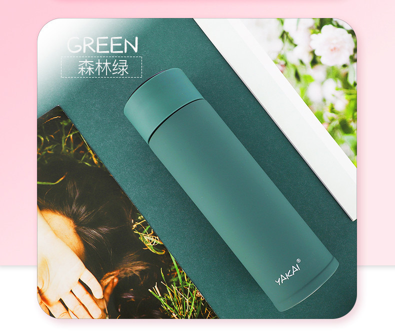 Intelligent Temperature Insulation Cup Korean Version of The Fresh Literary Portable with Creative Couple High-end 316 Stainless Steel Water Cup