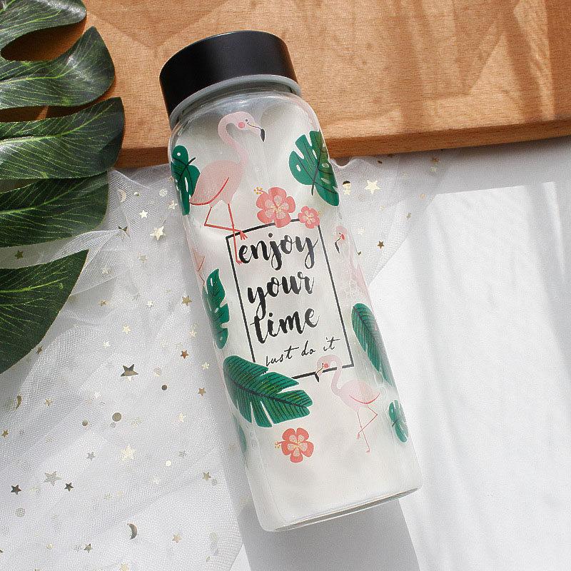 Water bottle green glass bottle glass drinking bottle