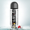 New Product Bottle Plastic Water Bottle Weekly 7 Day Round Rotating Press Button Plastic Pill Tablet Capsule Box