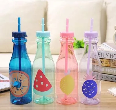650ml Big Capacity Water Bottle Plastic Straw Bottle Customised Design Hot Sell on Promotion