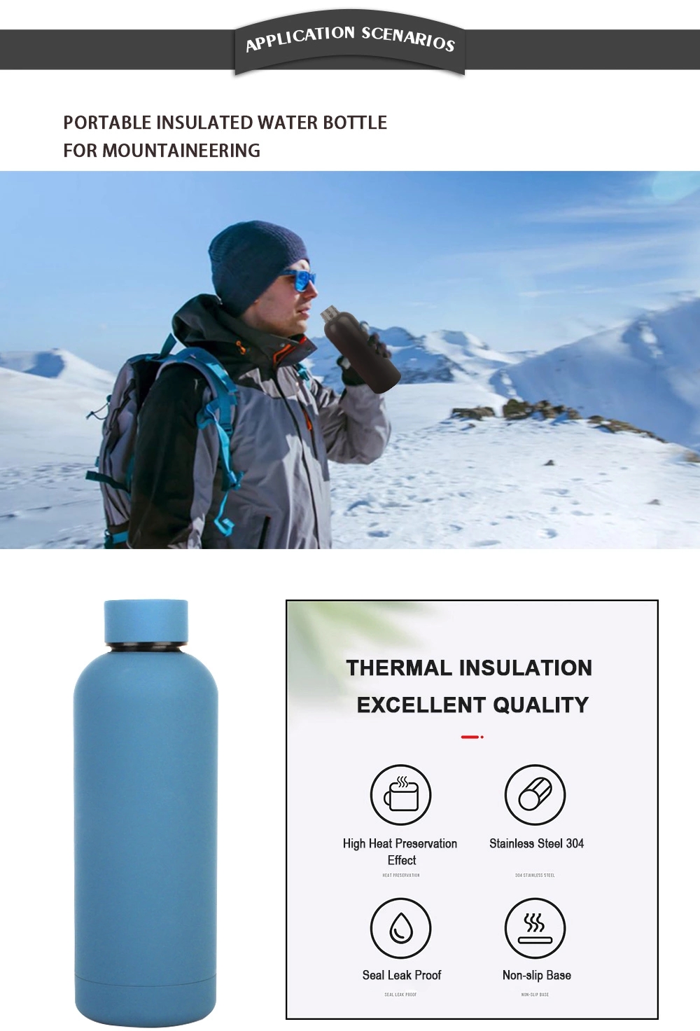 double insulated stainless steel water bottle